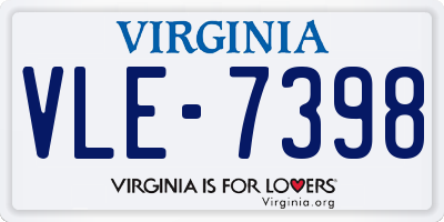 VA license plate VLE7398