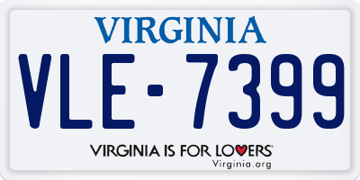 VA license plate VLE7399