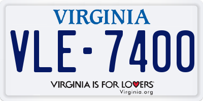 VA license plate VLE7400
