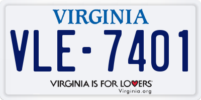 VA license plate VLE7401