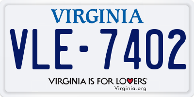 VA license plate VLE7402