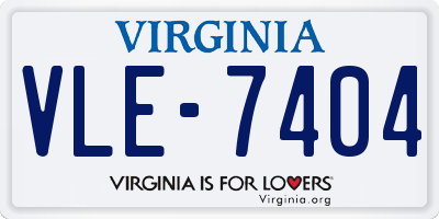 VA license plate VLE7404