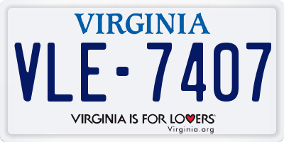 VA license plate VLE7407