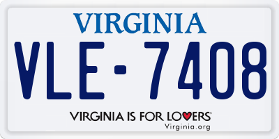 VA license plate VLE7408