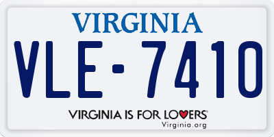 VA license plate VLE7410