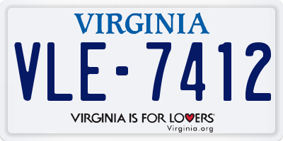 VA license plate VLE7412