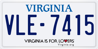 VA license plate VLE7415