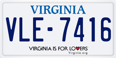 VA license plate VLE7416