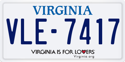 VA license plate VLE7417