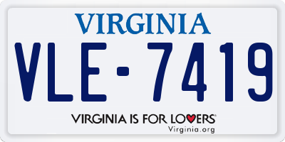 VA license plate VLE7419