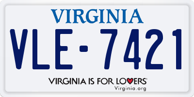 VA license plate VLE7421