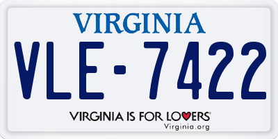 VA license plate VLE7422