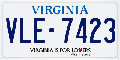 VA license plate VLE7423