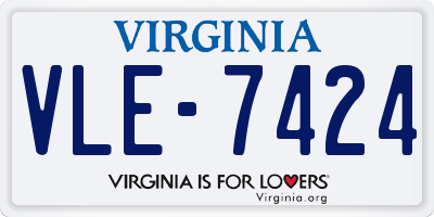 VA license plate VLE7424