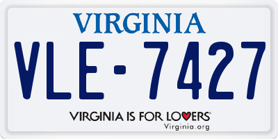 VA license plate VLE7427