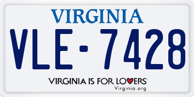 VA license plate VLE7428