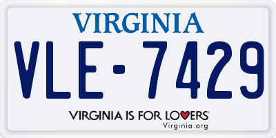 VA license plate VLE7429