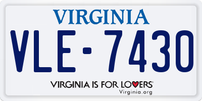 VA license plate VLE7430