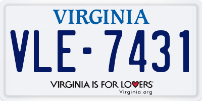 VA license plate VLE7431