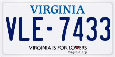 VA license plate VLE7433