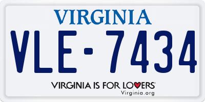 VA license plate VLE7434