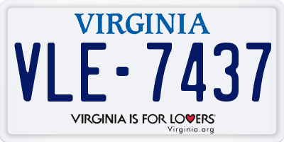 VA license plate VLE7437