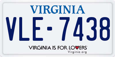 VA license plate VLE7438