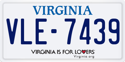 VA license plate VLE7439