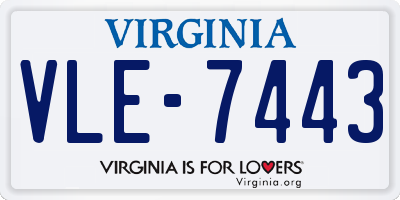 VA license plate VLE7443