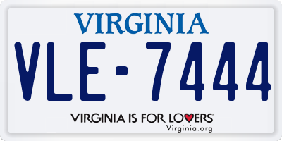 VA license plate VLE7444