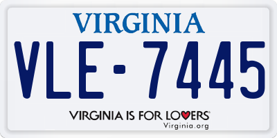 VA license plate VLE7445