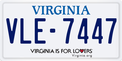 VA license plate VLE7447