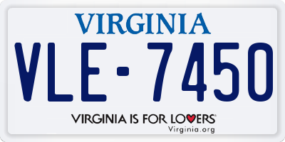 VA license plate VLE7450