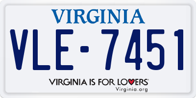 VA license plate VLE7451