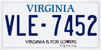 VA license plate VLE7452
