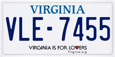 VA license plate VLE7455