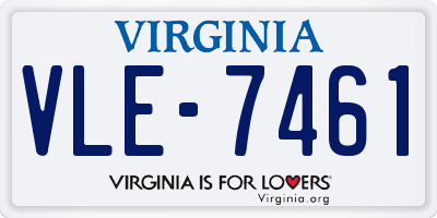 VA license plate VLE7461