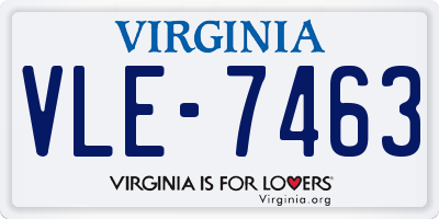 VA license plate VLE7463