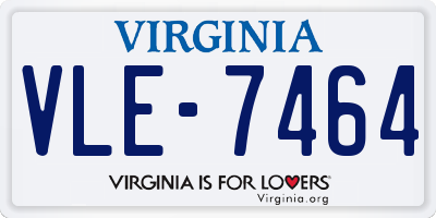 VA license plate VLE7464
