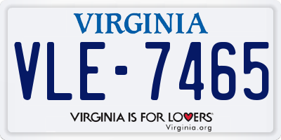 VA license plate VLE7465