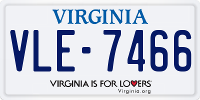 VA license plate VLE7466
