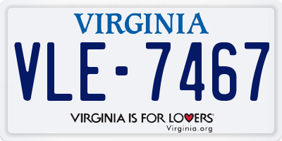 VA license plate VLE7467