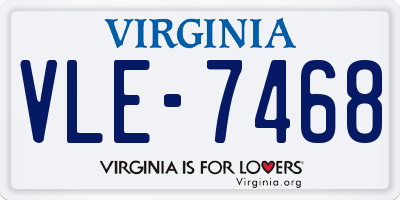 VA license plate VLE7468