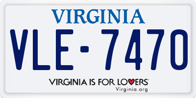 VA license plate VLE7470