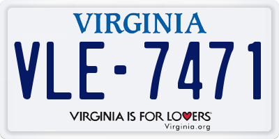 VA license plate VLE7471