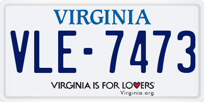 VA license plate VLE7473