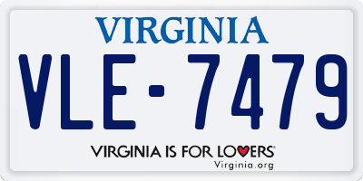 VA license plate VLE7479