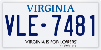 VA license plate VLE7481