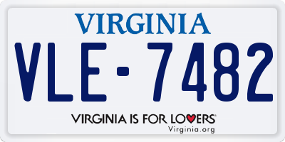 VA license plate VLE7482