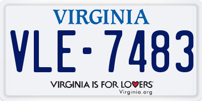 VA license plate VLE7483